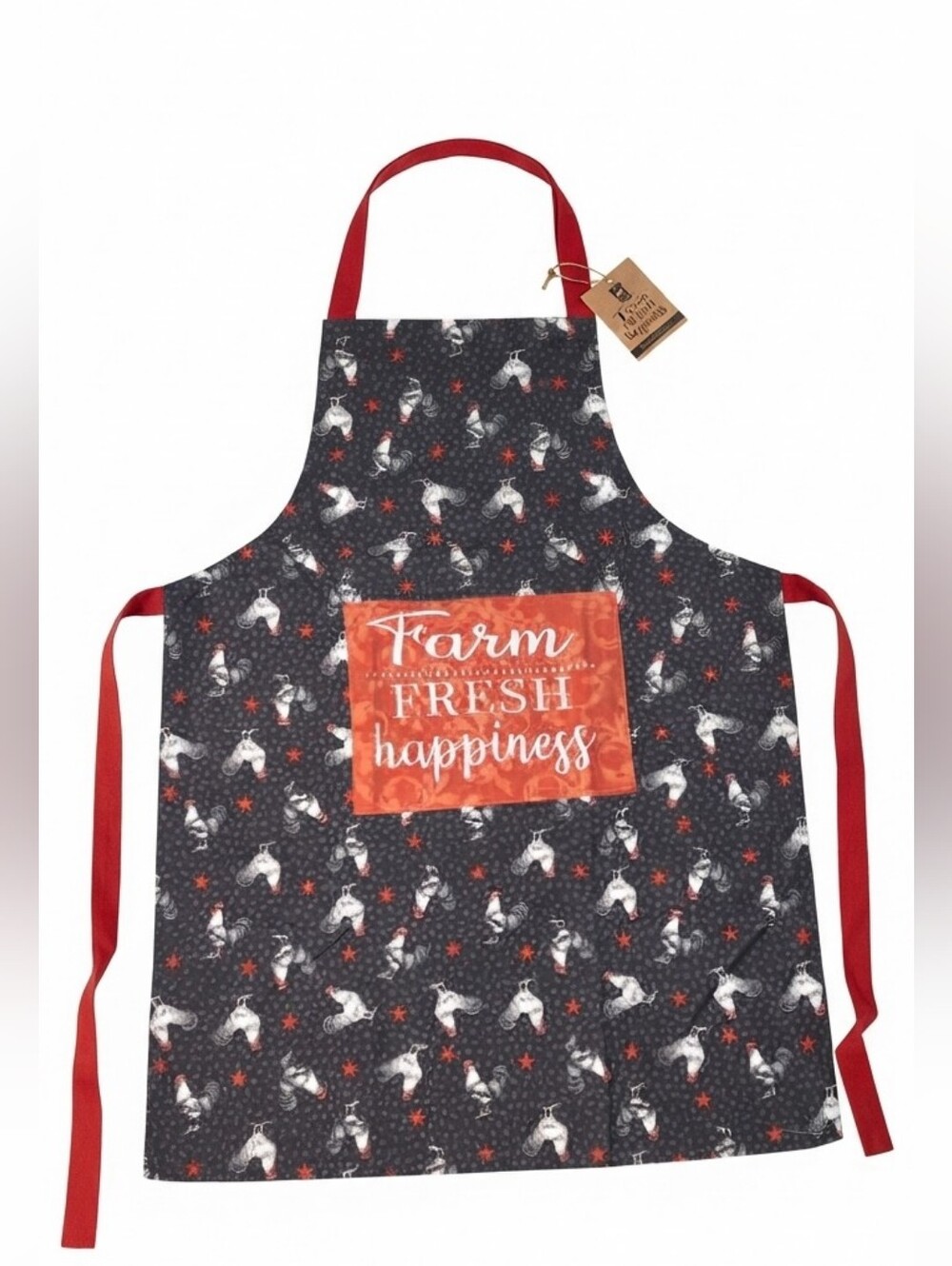 Virah Bella Rooster "Farm Fresh Happiness" Apron NWT